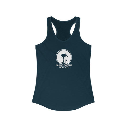 Island Greens Golf Co. Women's Slim-fit Tank | White Logo