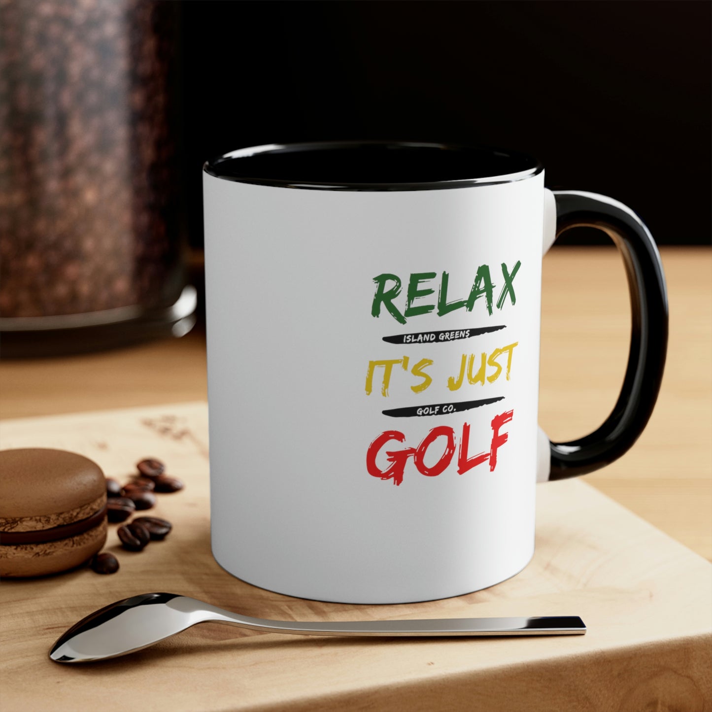 Relax It's Just Golf Coffee Mug, 11oz Add-On | Island Greens Golf Co. | Rasta